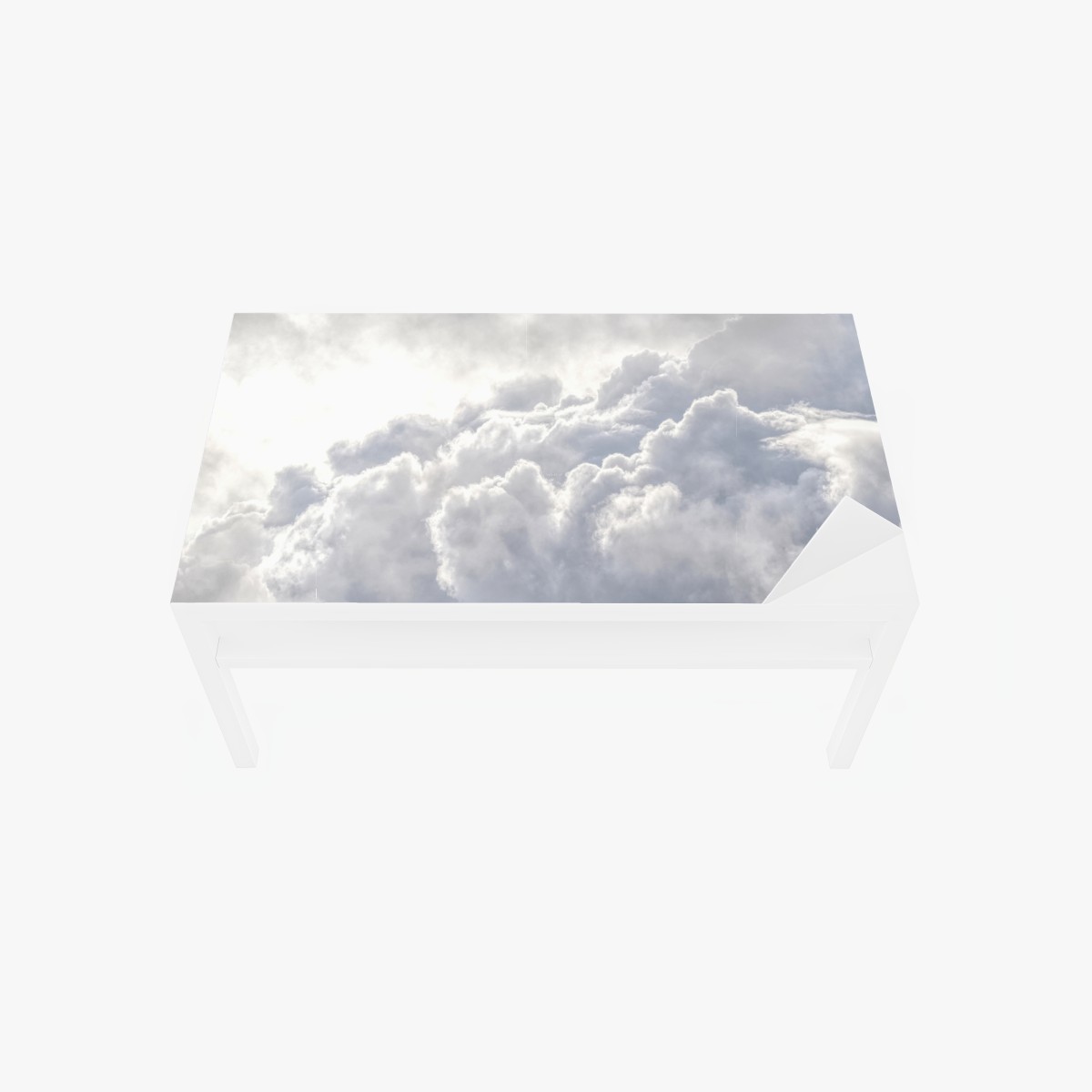Table & desk veneer ethereal white cloudscape