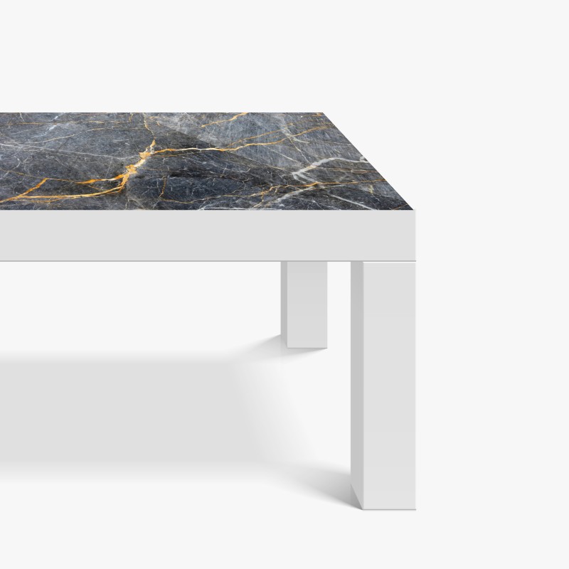 Naklejka na biurko i stół ciemna faktura marmuru z niebieskimi żyłkami – Wallissimo®