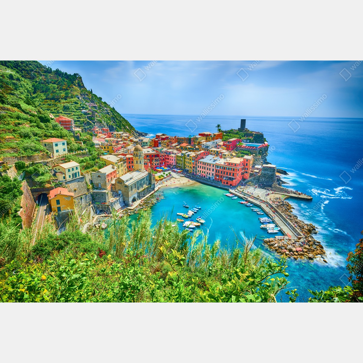 Naklejka na biurko i stół Vernazza kolorowa wioska nadmorska, Włochy – Wallissimo® Naklejka na biurko i stół Vernazza kolorowa wioska nadmorska, Włochy – Wallissimo®