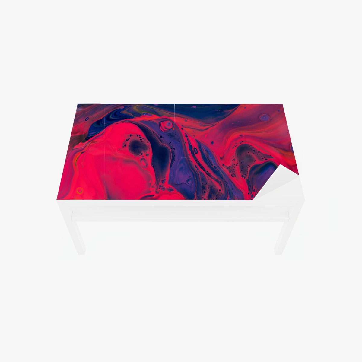 Table & desk veneer vibrant pink abstract fluid art