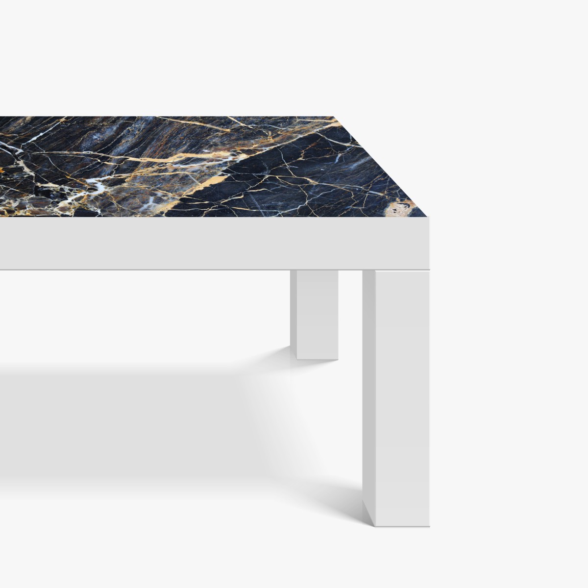 Naklejka na biurko i stół ciemny marmur ze złotymi i kremowymi żyłami – Wallissimo® Naklejka na biurko i stół ciemny marmur ze złotymi i kremowymi żyłami – Wallissimo®