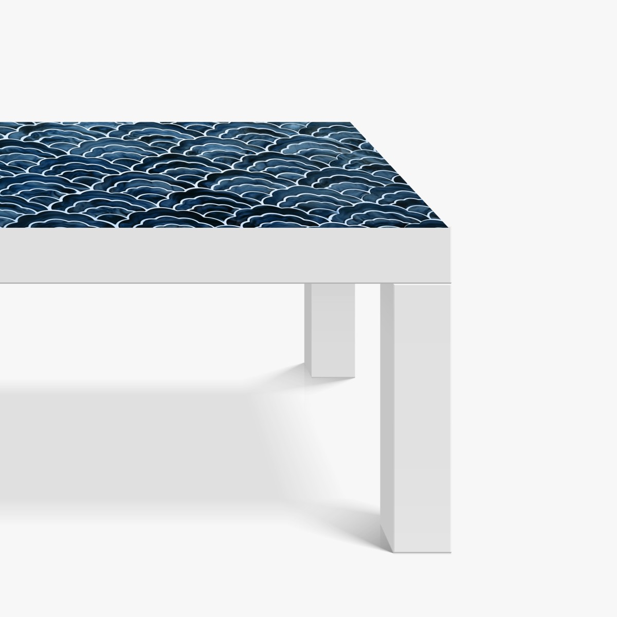 Naklejka na biurko i stół japoński niebieski wzór seigaiha – Wallissimo® Naklejka na biurko i stół japoński niebieski wzór seigaiha – Wallissimo®