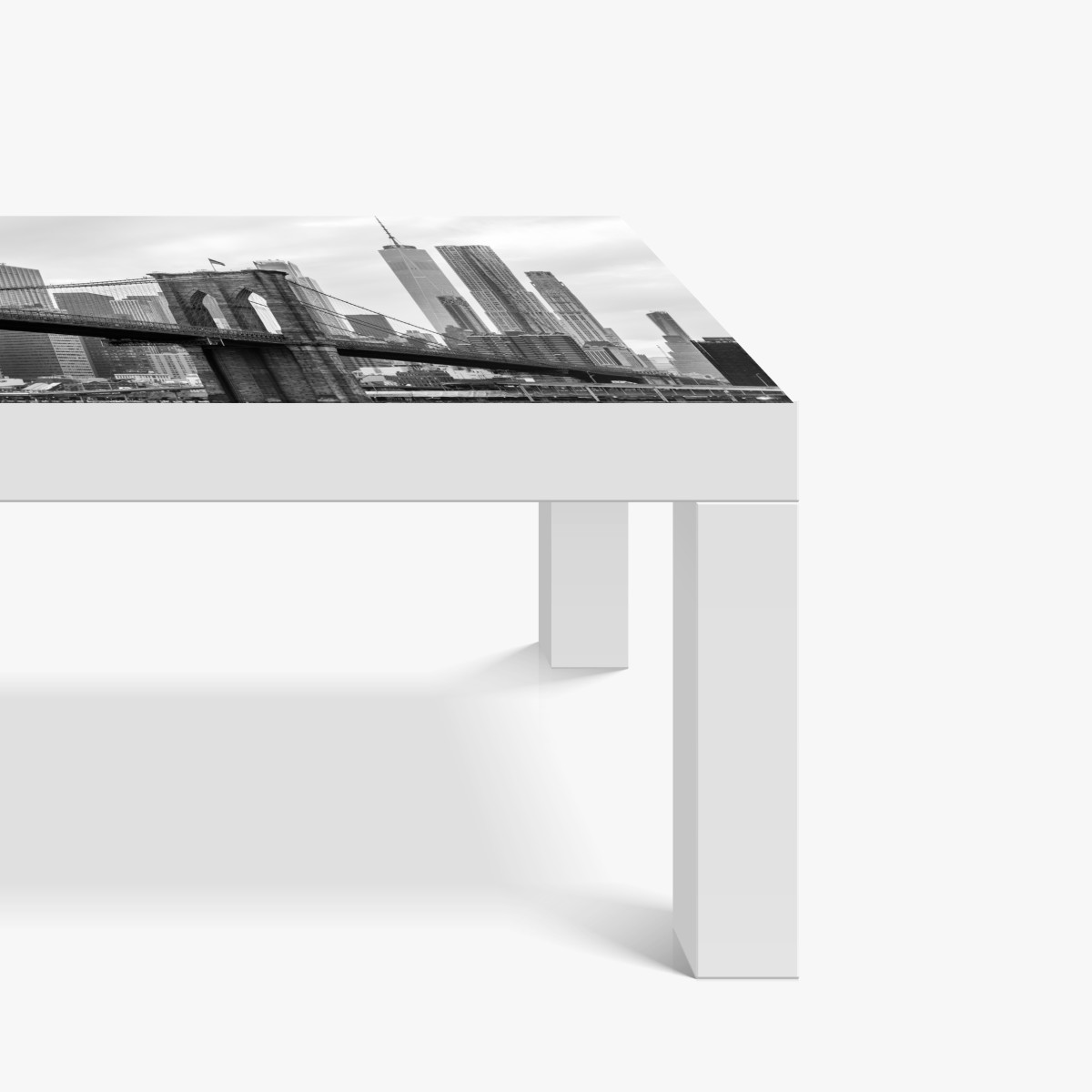 Naklejka na biurko i stół most brooklyński i panorama Nowego Jorku w odcieniach szarości – Wallissimo® Naklejka na biurko i stół most brooklyński i panorama Nowego Jorku w odcieniach szarości – Wallissimo®