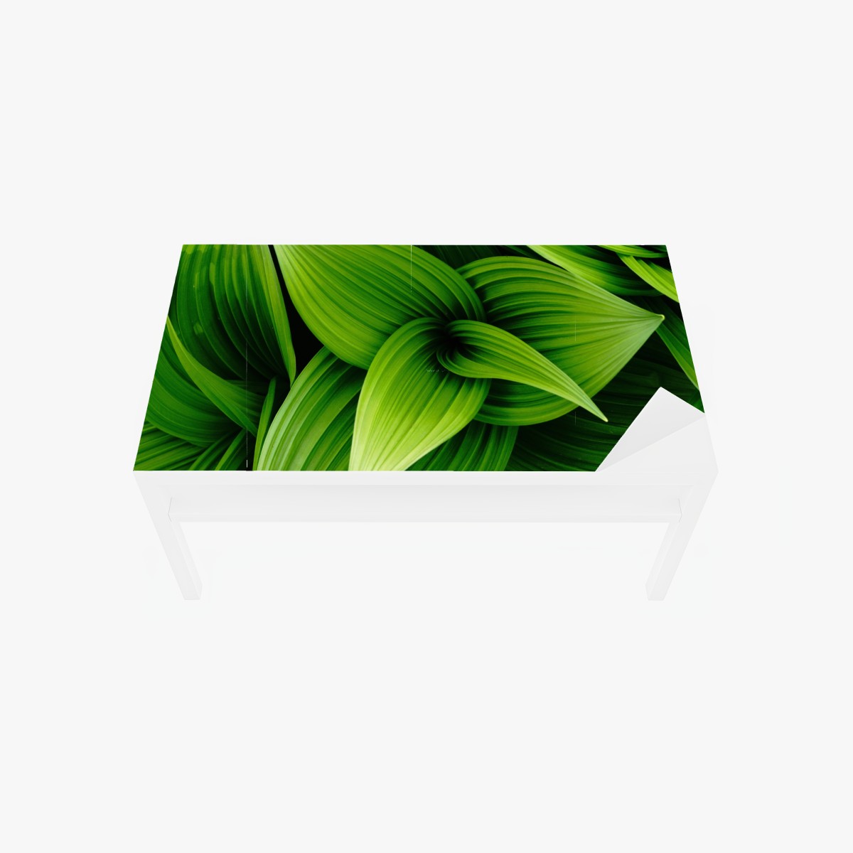 Table & desk veneer lush green leaves pattern