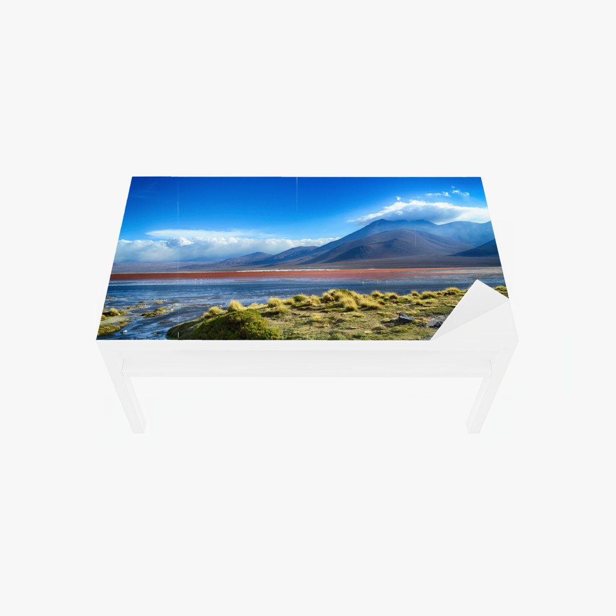 Table & desk veneer serene mountain lagoon landscape