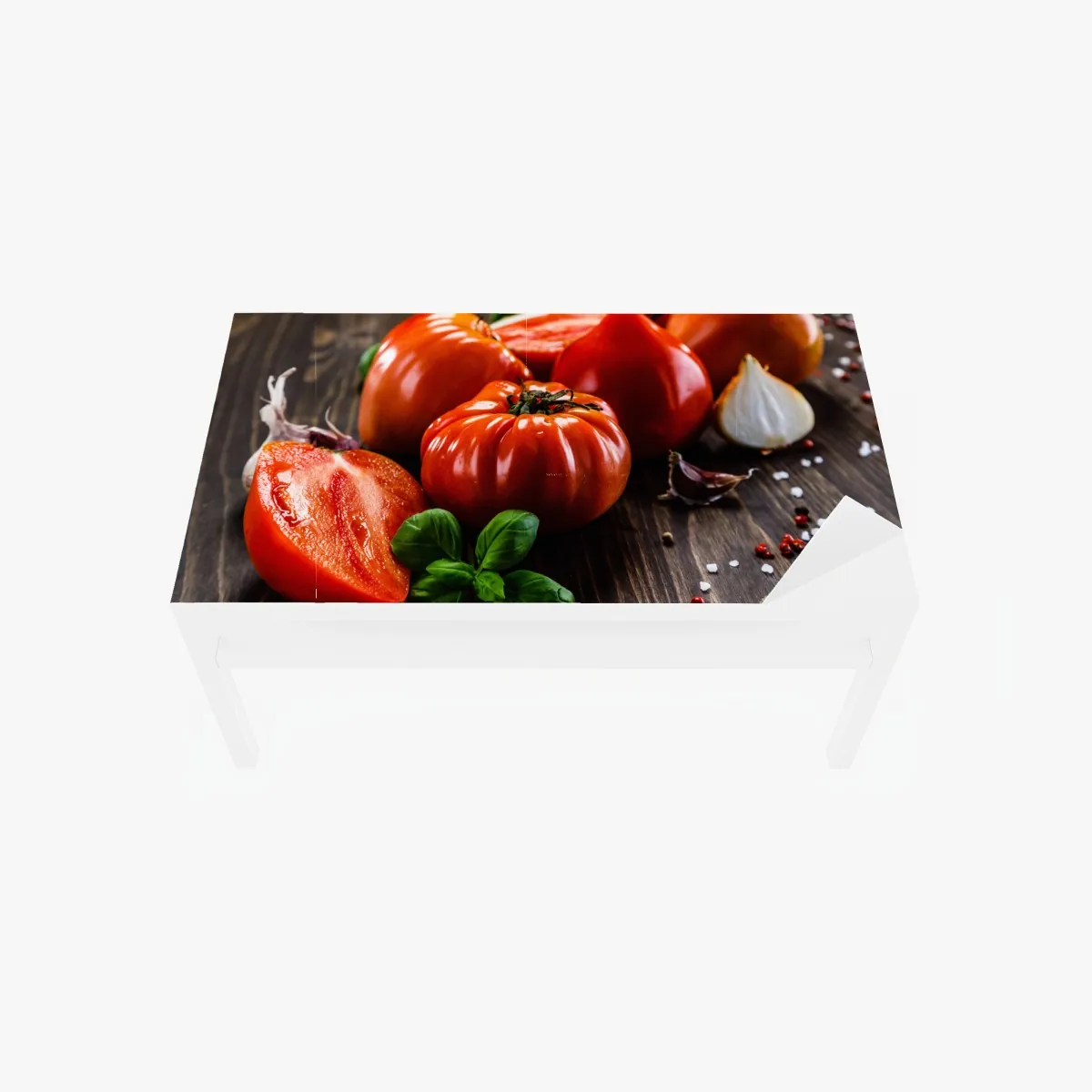 Naklejka na biurko i stół dojrzałe pomidory na rustykalnym stole – Wallissimo® Naklejka na biurko i stół dojrzałe pomidory na rustykalnym stole – Wallissimo®