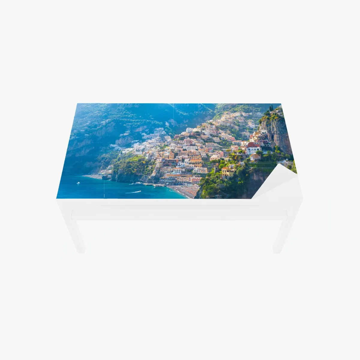 Naklejka na biurko i stół Positano: kolorowa wioska na wybrzeżu Amalfi – Wallissimo® Naklejka na biurko i stół Positano: kolorowa wioska na wybrzeżu Amalfi – Wallissimo®