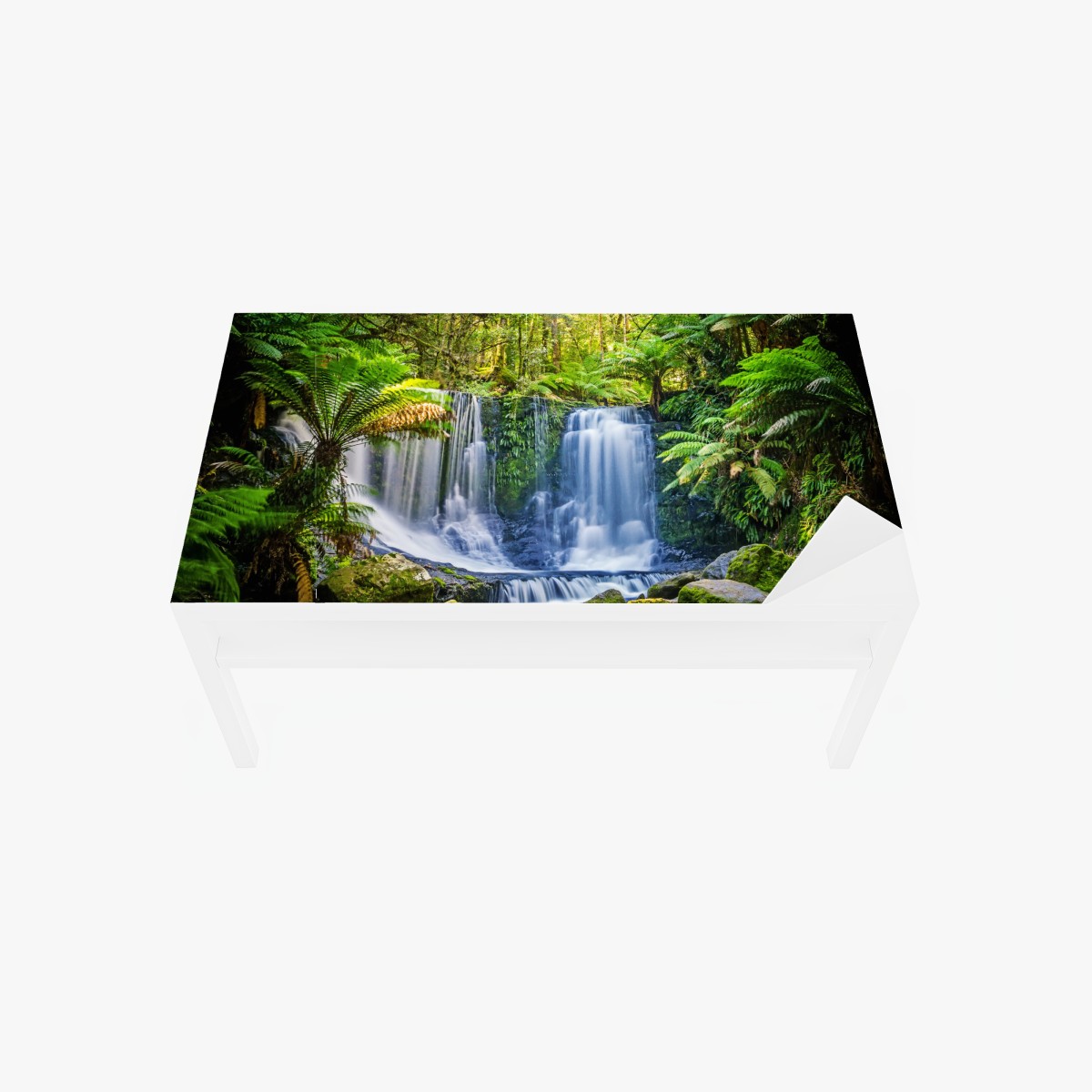 Table & desk veneer lush waterfall at Mt Field National Park, Tasmania