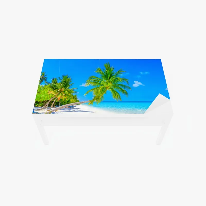 Naklejka na biurko i stół tropikalny wzór z gepardami i żywą roślinnością – Wallissimo®