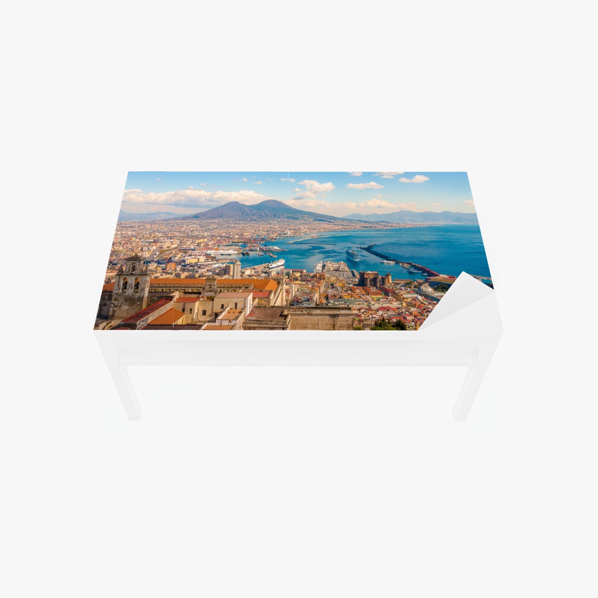 Table & desk veneer Naples bay panorama with Mount Vesuvius