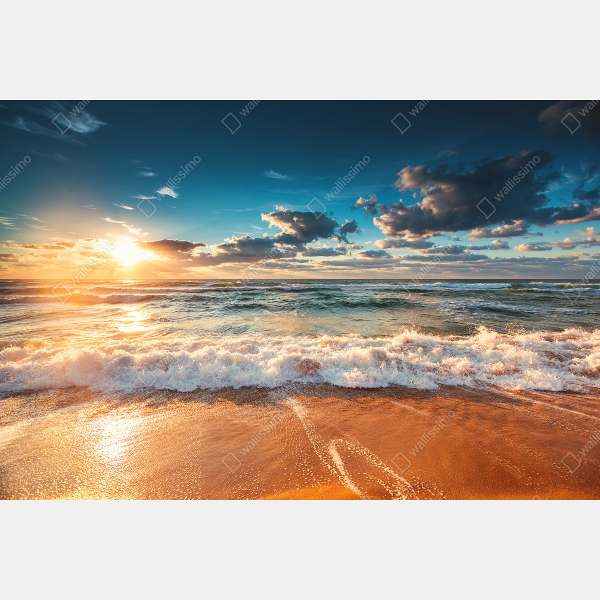 Naklejka na biurko i stół złoty wschód słońca nad brzegiem morza – Wallissimo® Naklejka na biurko i stół złoty wschód słońca nad brzegiem morza – Wallissimo®