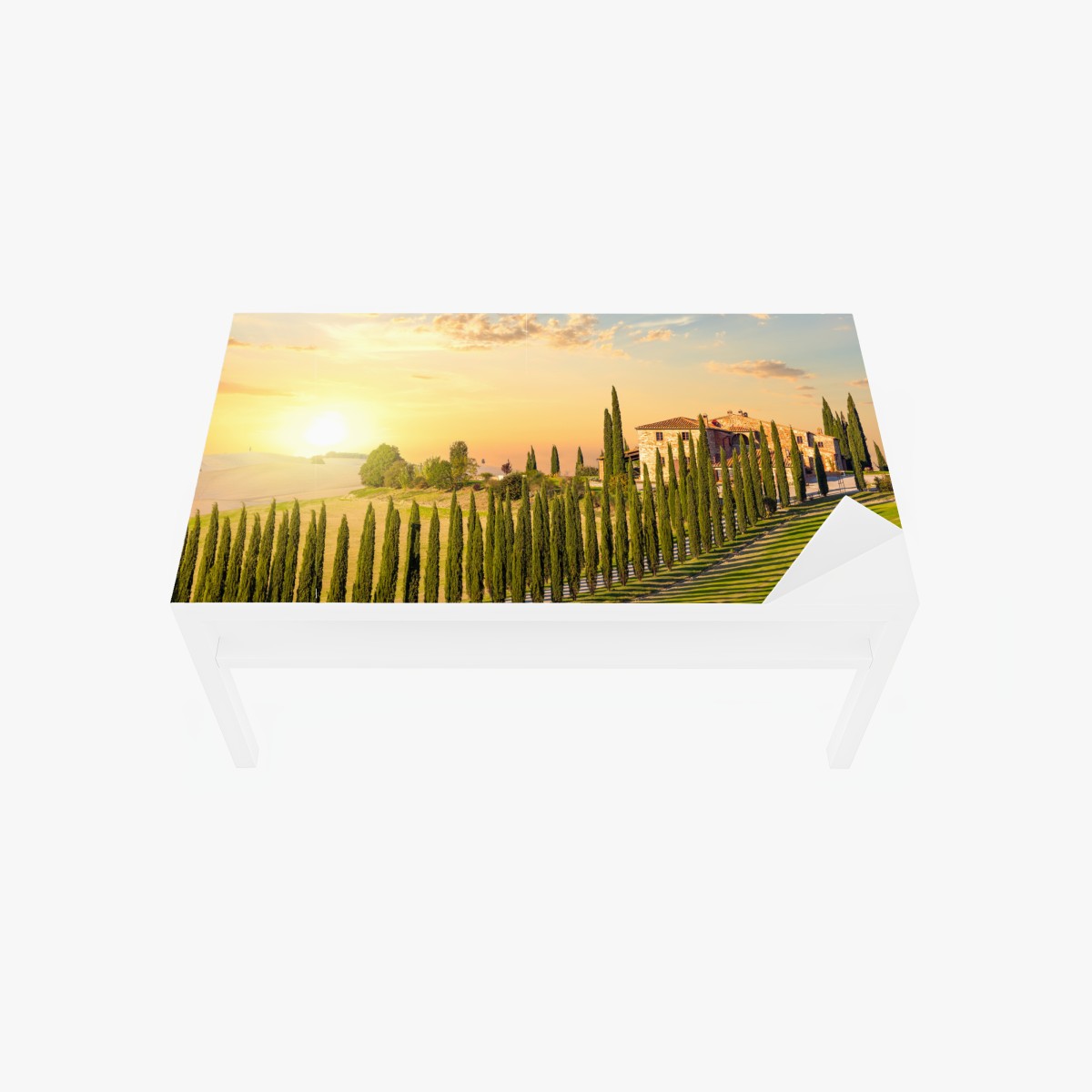 Table & desk veneer Tuscany sunset cypress avenue