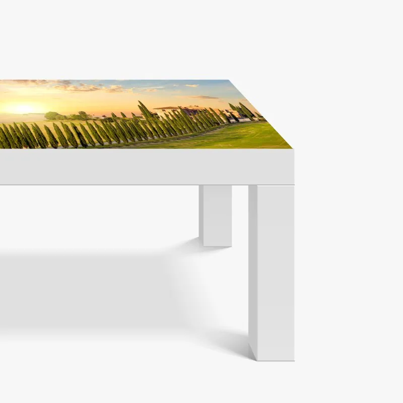 Naklejka na biurko i stół panorama zimowego lasu pokrytego śniegiem – Wallissimo®