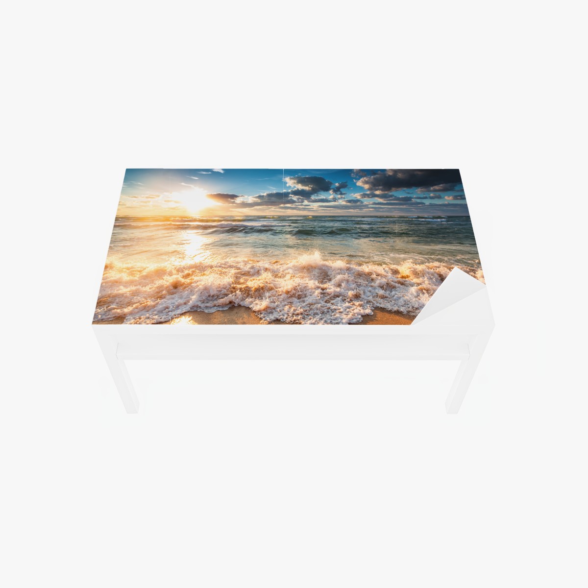Table & desk veneer golden sunrise over the sea