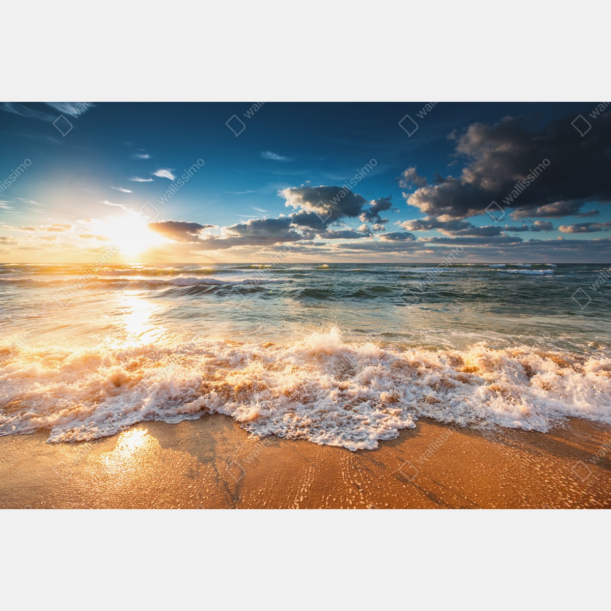 Naklejka na biurko i stół złoty wschód słońca nad morzem – Wallissimo® Naklejka na biurko i stół złoty wschód słońca nad morzem – Wallissimo®