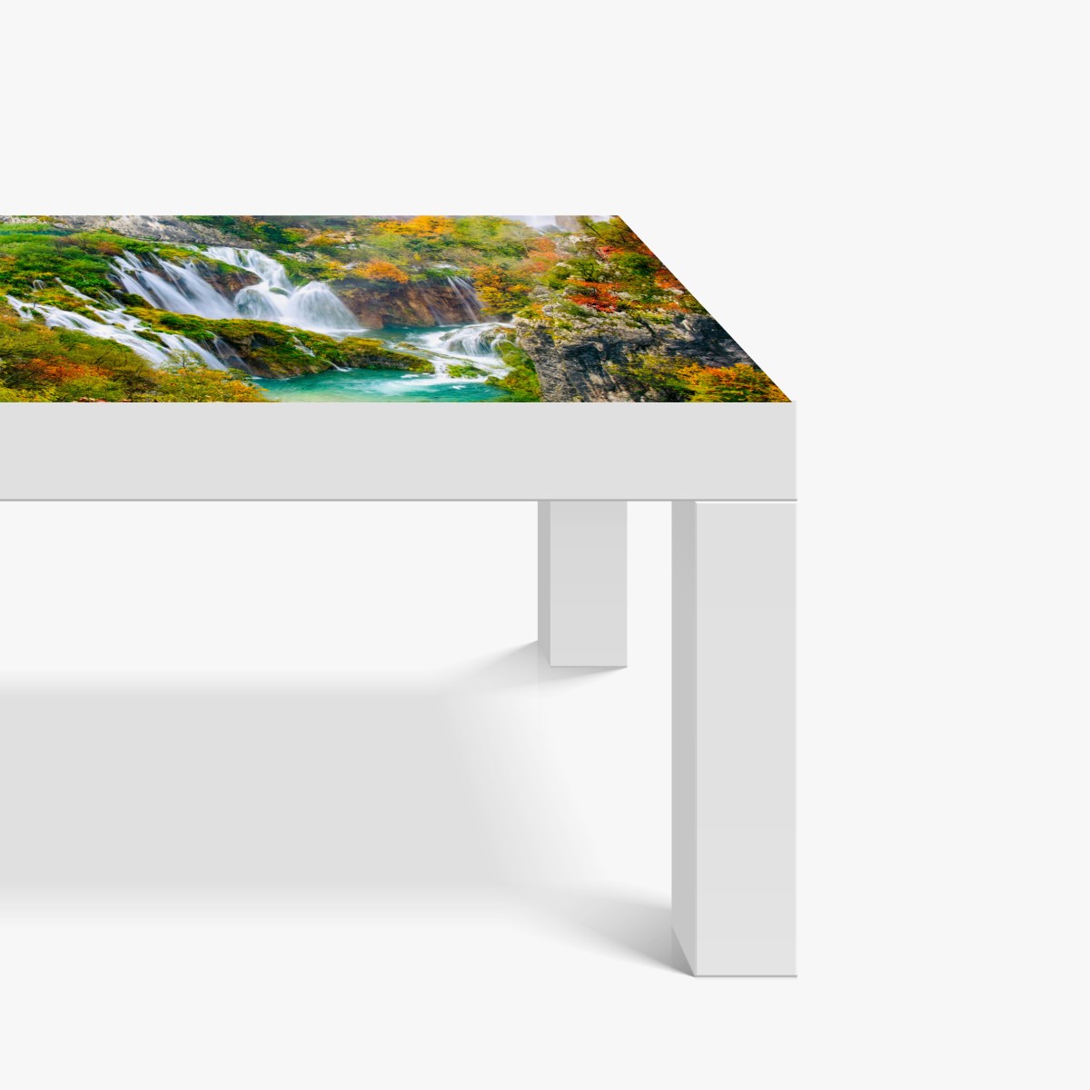 Naklejka na biurko i stół turkusowy wodospad jesienią – Wallissimo® Naklejka na biurko i stół turkusowy wodospad jesienią – Wallissimo®