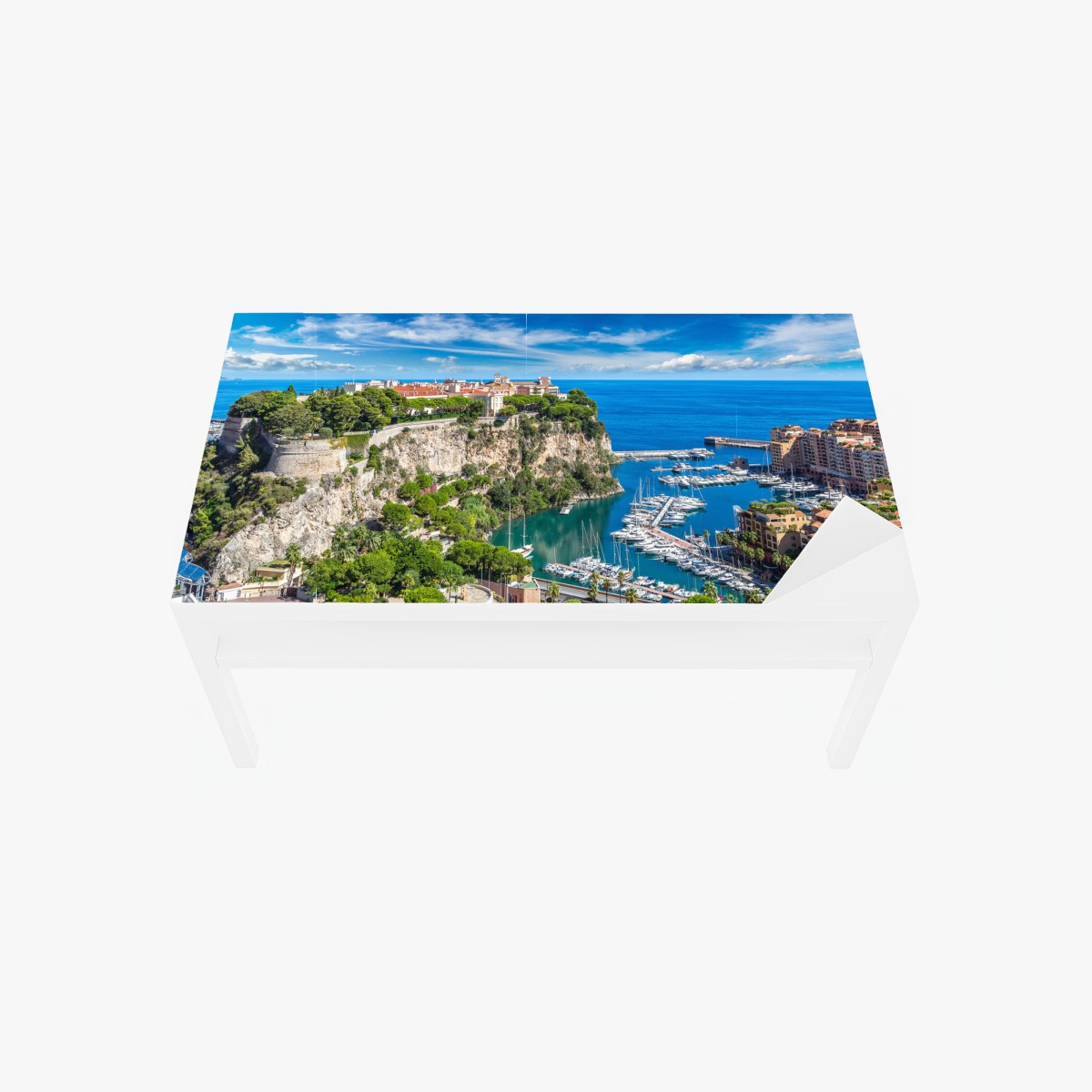 Table & desk veneer panoramic view of Monte Carlo harbor