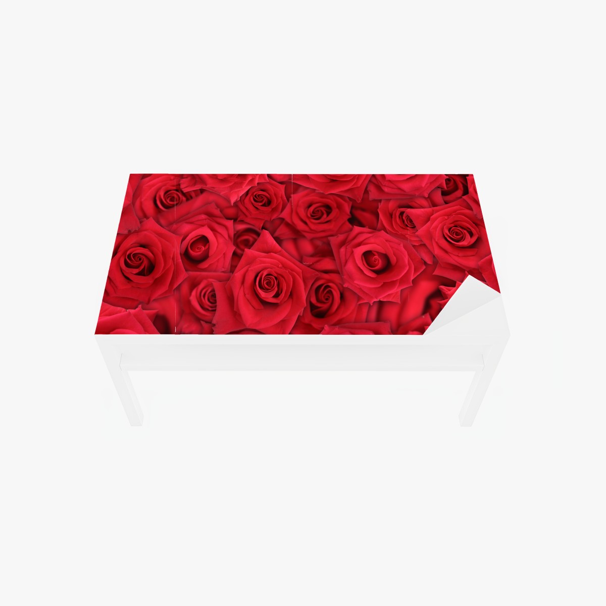 Table & desk veneer vibrant red roses collage