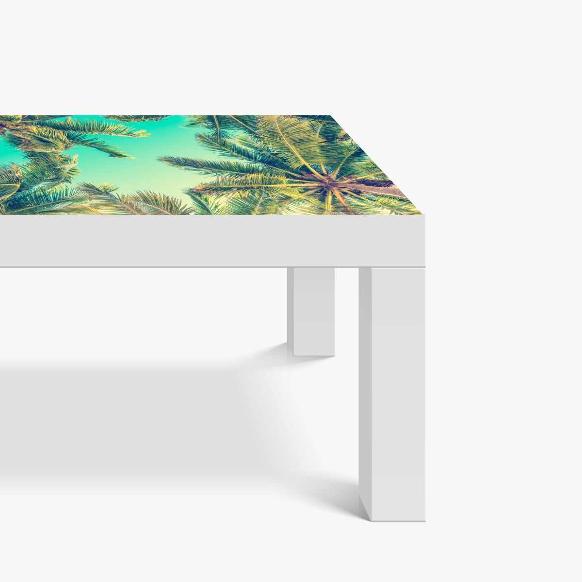 Naklejka na biurko i stół vintage turkusowy baldachim palm – Wallissimo® Naklejka na biurko i stół vintage turkusowy baldachim palm – Wallissimo®