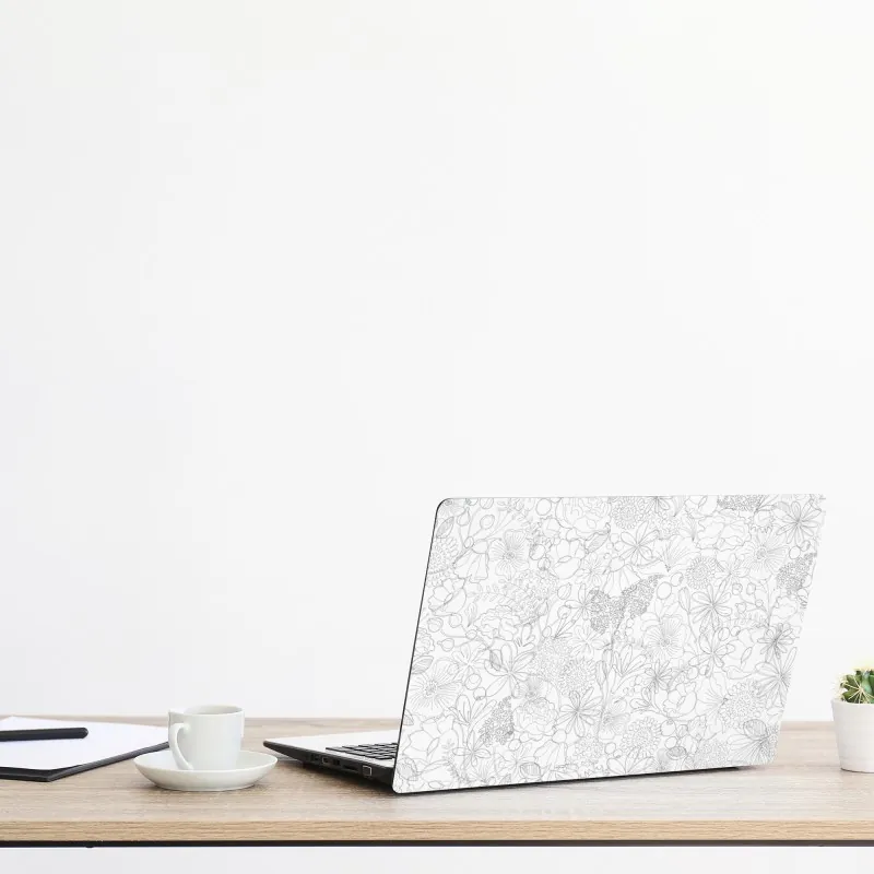 Naklejka na laptopa czarny marmur z białymi żyłkami – Wallissimo®