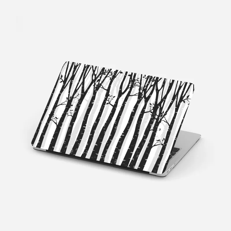 Naklejka na laptopa monochromatyczny las brzóz