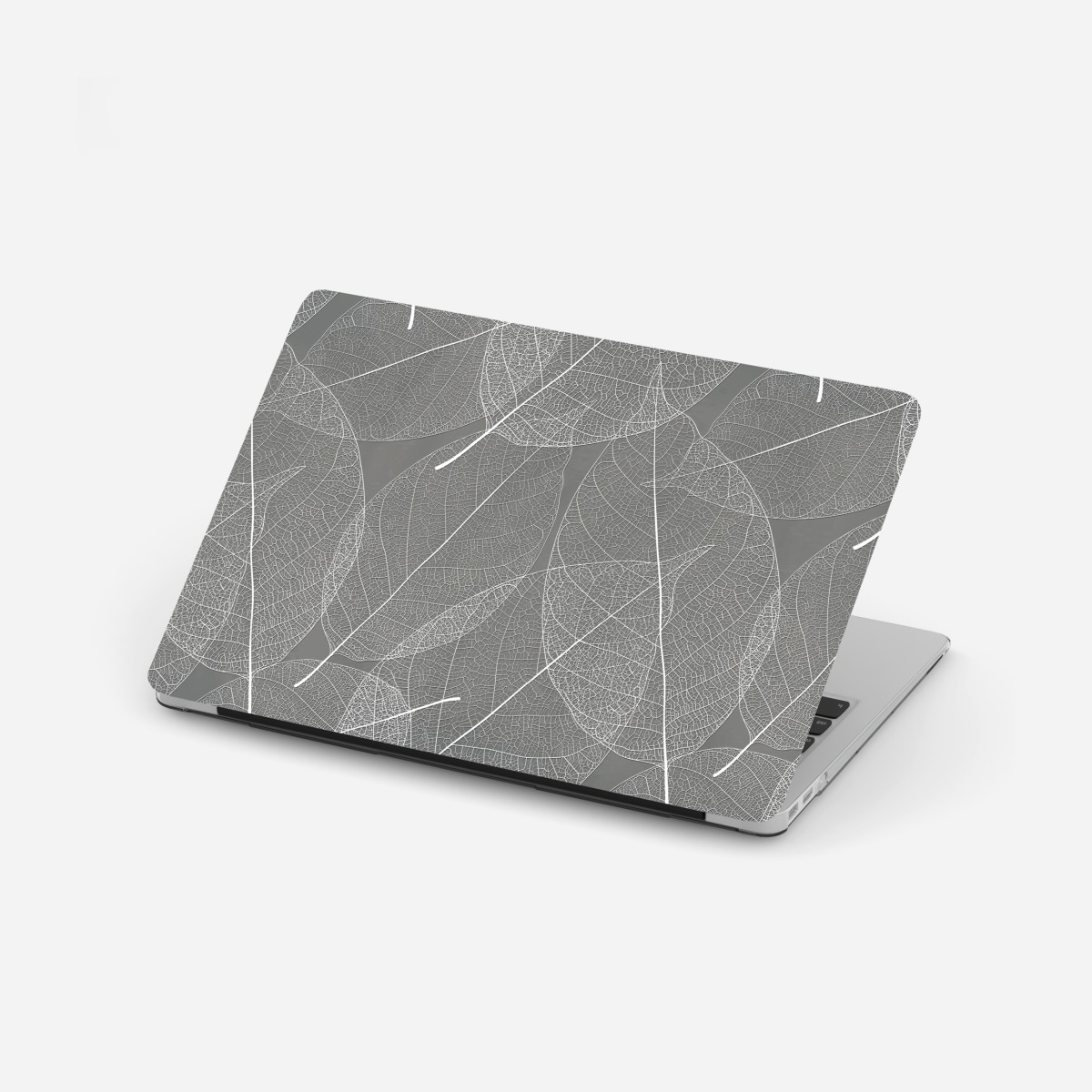 Laptop sticker delicate leaf vein pattern in gray