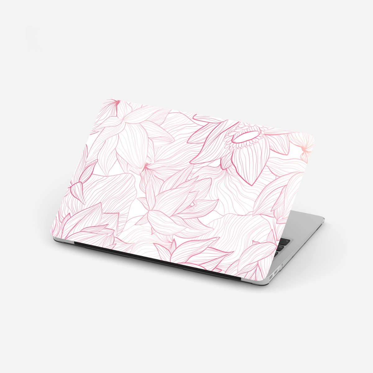 Laptop sticker blush pink floral line art