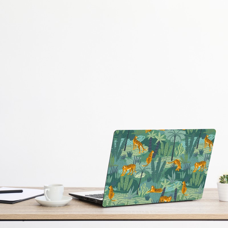 Naklejka na laptopa ciemny marmur ze złotymi i kremowymi żyłami – Wallissimo®