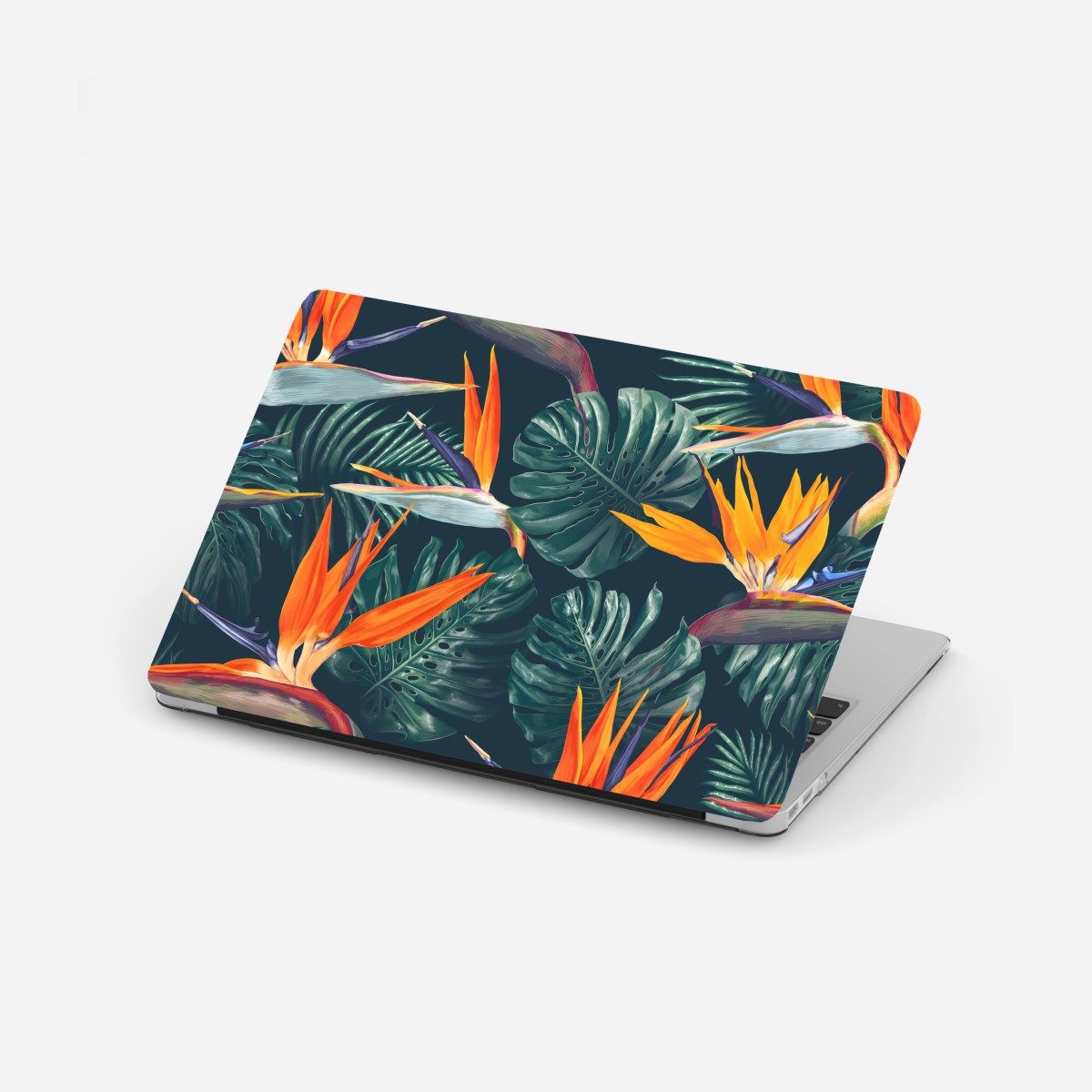 Laptop sticker tropical bird of paradise botanical pattern