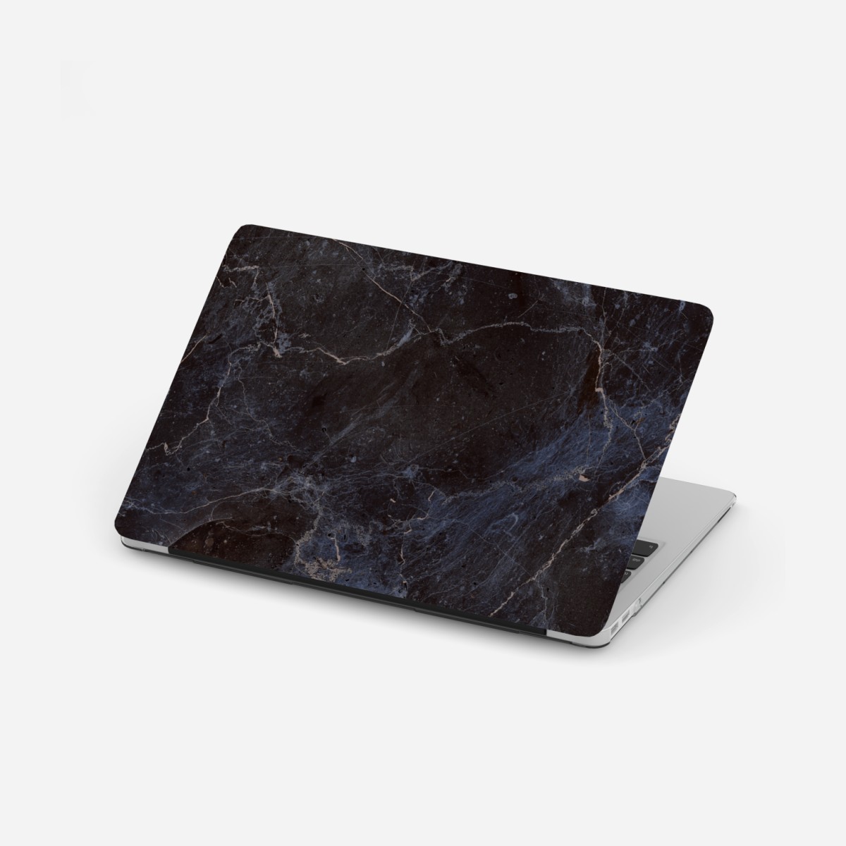 Laptop sticker dark marble texture with blue veins