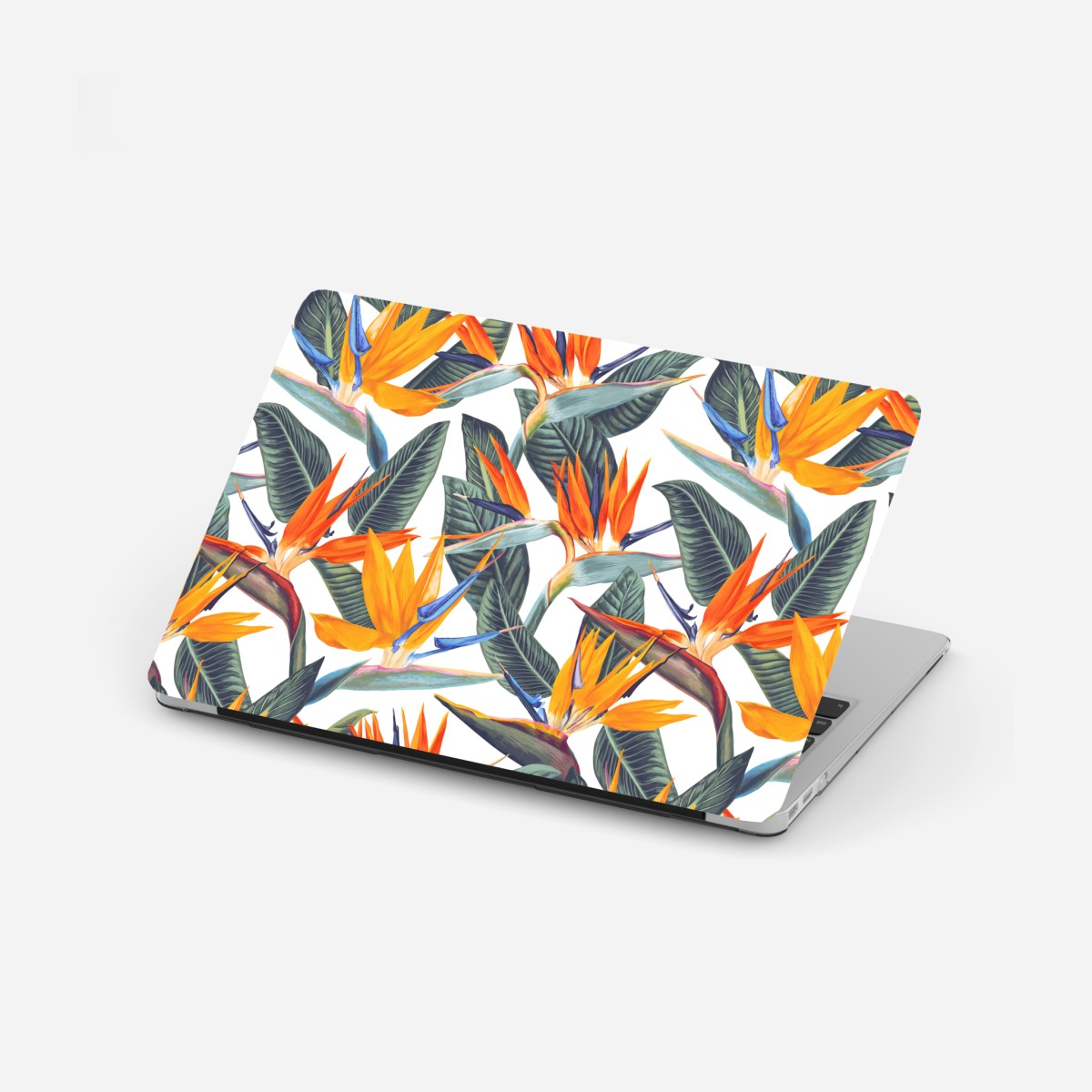 Laptop sticker tropical bird of paradise botanical pattern