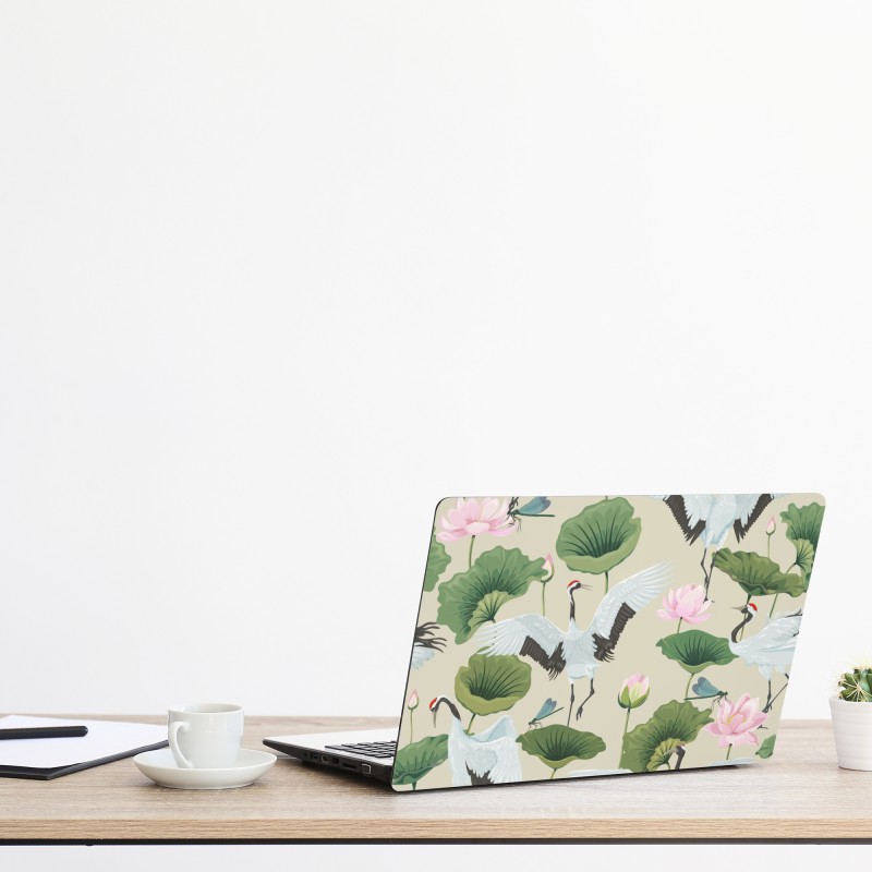 Naklejka na laptopa delikatny botaniczny rysunek kwiatowy – Wallissimo®