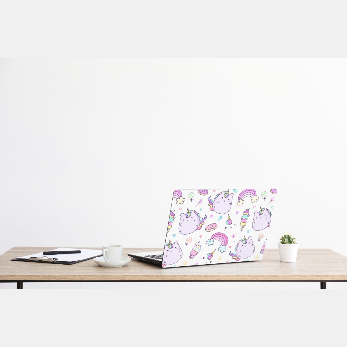 Naklejka na laptopa zabawny pastelowy wzór z jednorożcowym kotem – Wallissimo® Naklejka na laptopa zabawny pastelowy wzór z jednorożcowym kotem – Wallissimo®