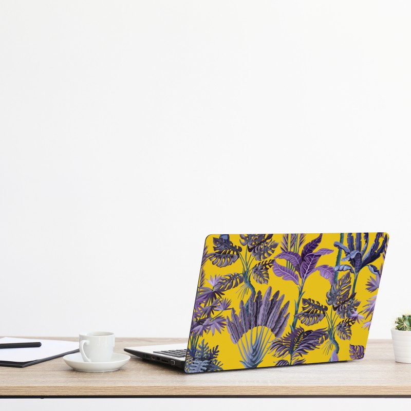 Naklejka na laptopa ciemny marmur ze złotymi i kremowymi żyłami – Wallissimo®