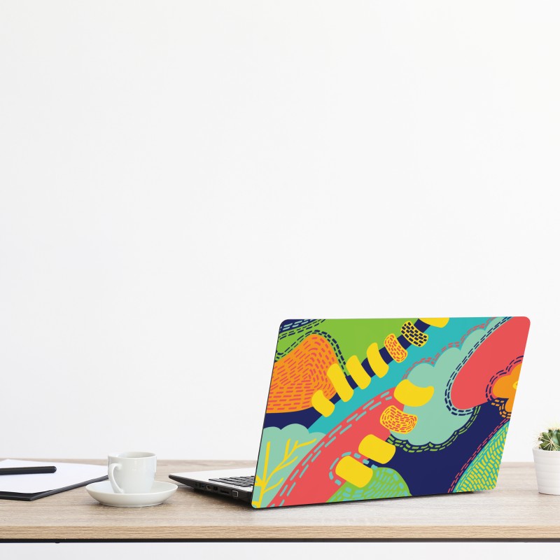 Naklejka na laptopa zabawny abstrakcyjny wzór roślinny – Wallissimo®