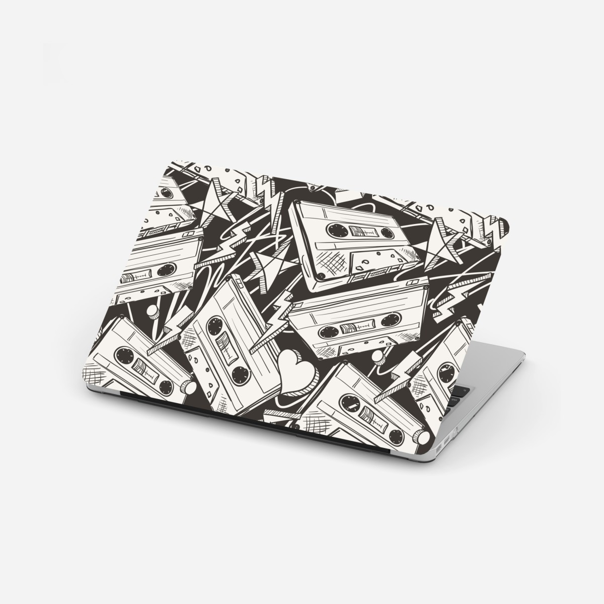 Laptop sticker vintage cassette tape pattern