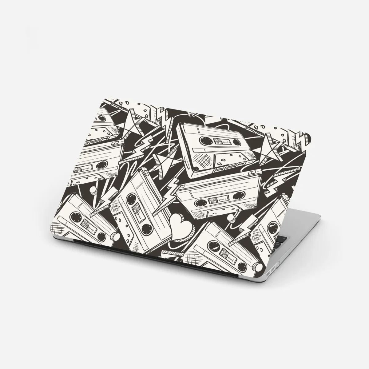 Naklejka na laptopa wzór kaset magnetofonowych w stylu retro – Wallissimo® Naklejka na laptopa wzór kaset magnetofonowych w stylu retro – Wallissimo®