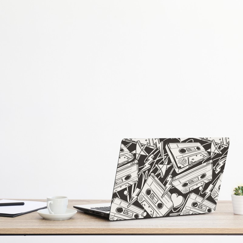 Naklejka na laptopa oceaniczny niebieski marmur ze złotymi żyłkami – Wallissimo®