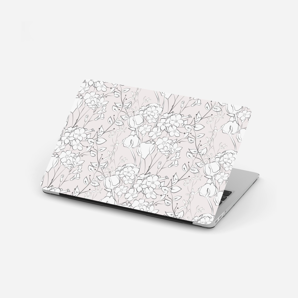 Laptop sticker delicate pastel floral design