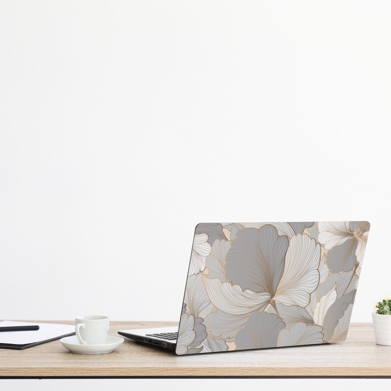 Naklejka na laptopa delikatny botaniczny rysunek kwiatowy – Wallissimo®