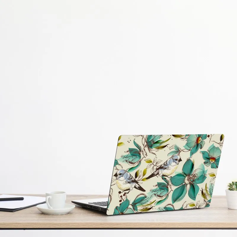 Naklejka na laptopa spokojny letni wschód słońca nad brzegiem rzeki – Wallissimo®