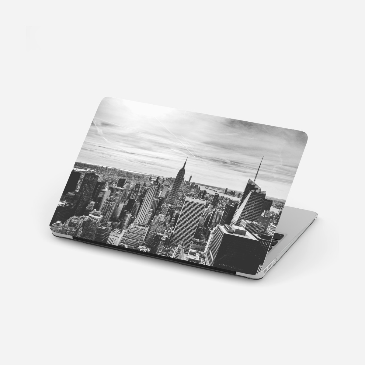 Laptop sticker New York skyline in grayscale