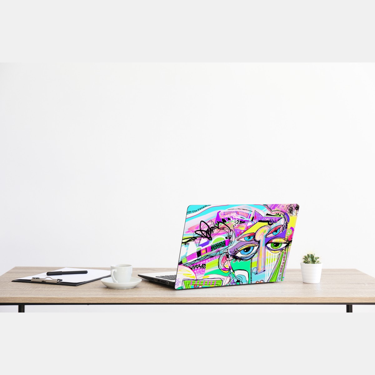 Naklejka na laptopa abstrakcyjna twarz w żywych kolorach – Wallissimo® Naklejka na laptopa abstrakcyjna twarz w żywych kolorach – Wallissimo®