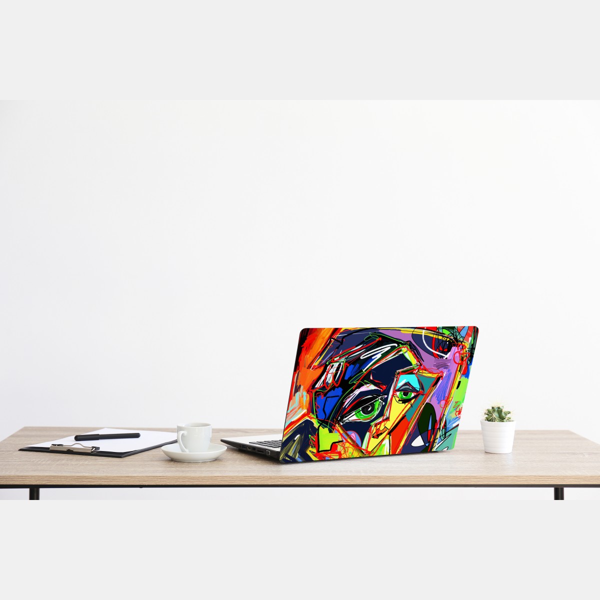 Naklejka na laptopa kolorowy abstrakcyjny portret twarzy – Wallissimo® Naklejka na laptopa kolorowy abstrakcyjny portret twarzy – Wallissimo®