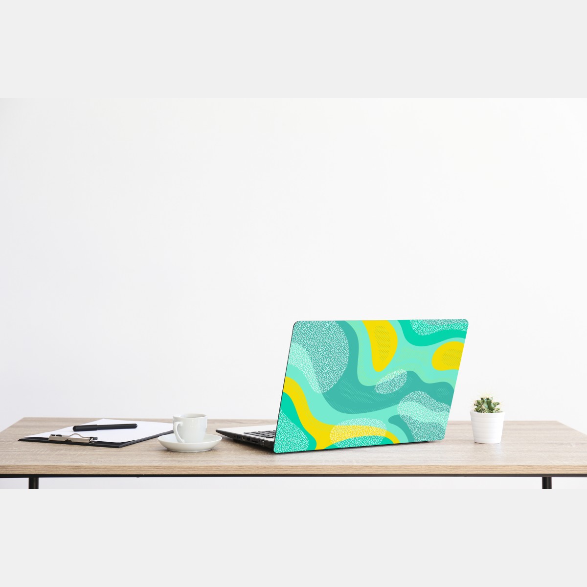Naklejka na laptopa turkusowo-żółty abstrakcyjny wzór – Wallissimo® Naklejka na laptopa turkusowo-żółty abstrakcyjny wzór – Wallissimo®