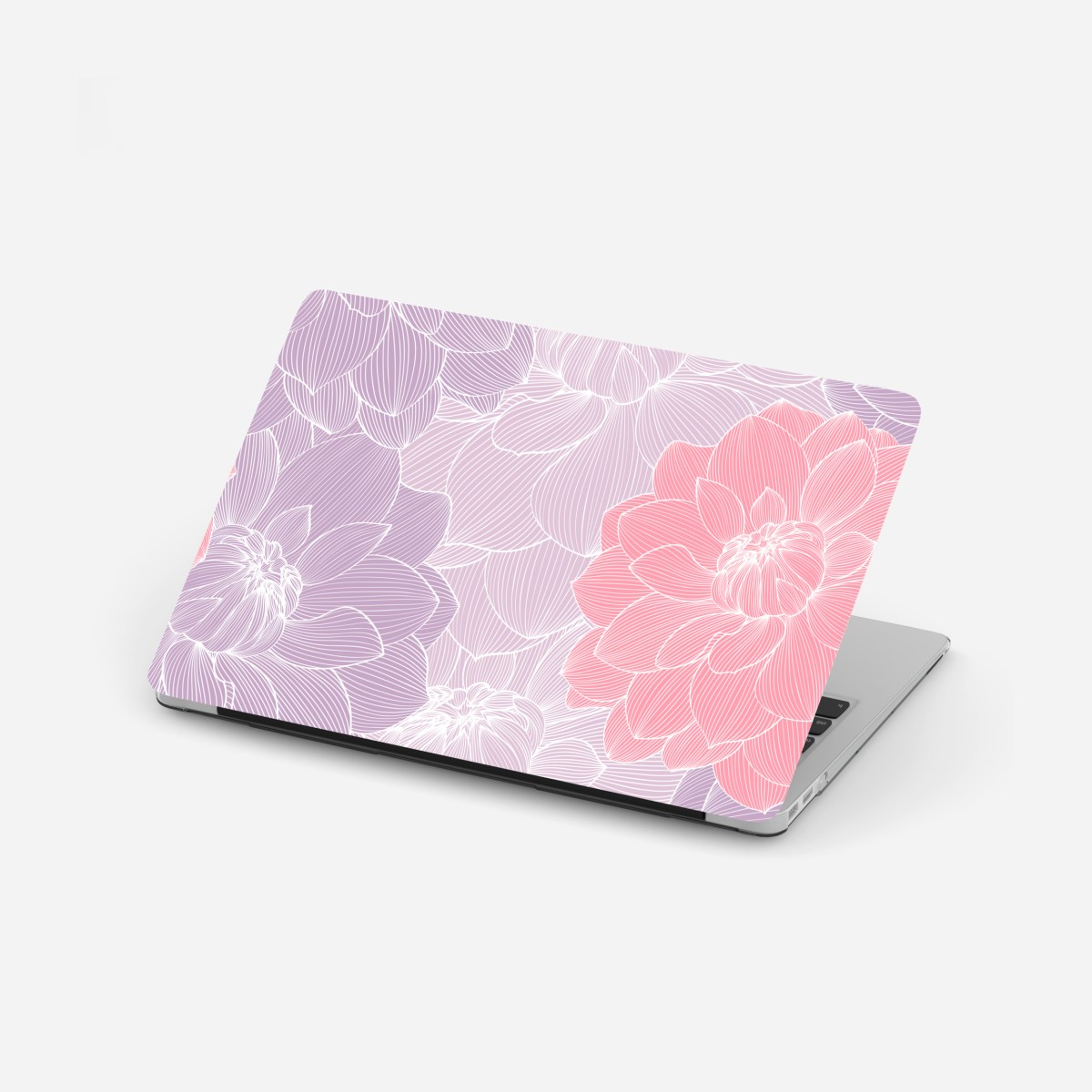 Laptop sticker soft pastel floral bloom pattern