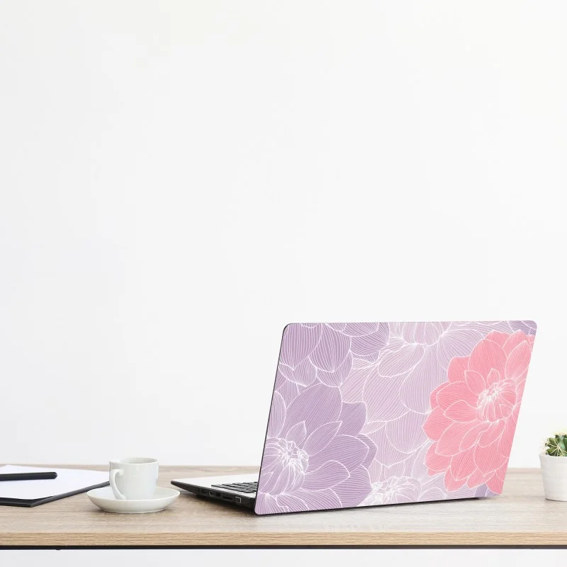 Naklejka na laptopa delikatny wzór różowych róż – Wallissimo®