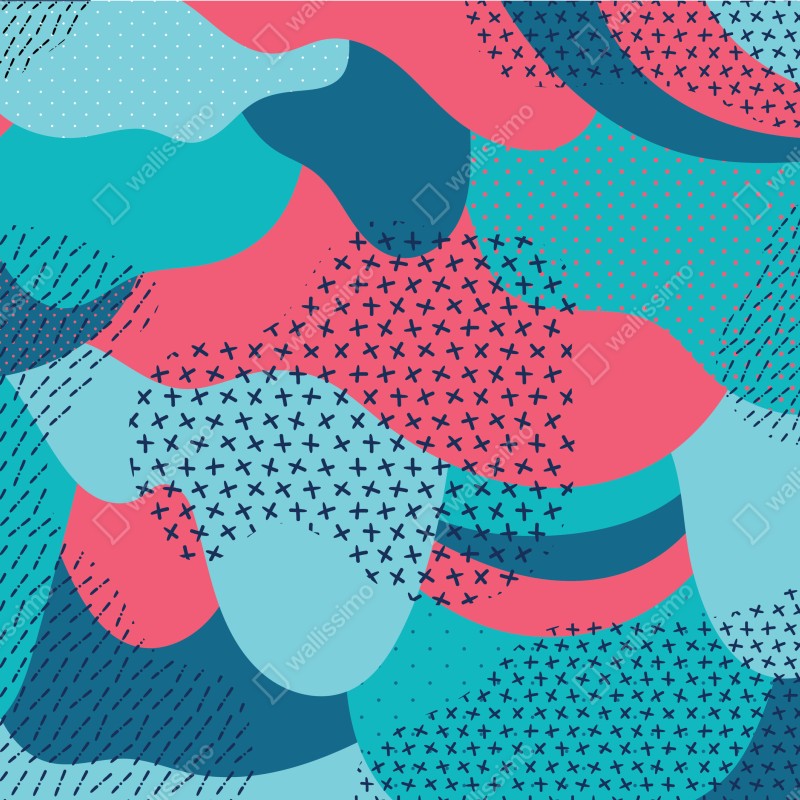 Naklejka na laptopa abstrakcyjny falisty wzór w turkusie i koralu – Wallissimo® Naklejka na laptopa abstrakcyjny falisty wzór w turkusie i koralu – Wallissimo®