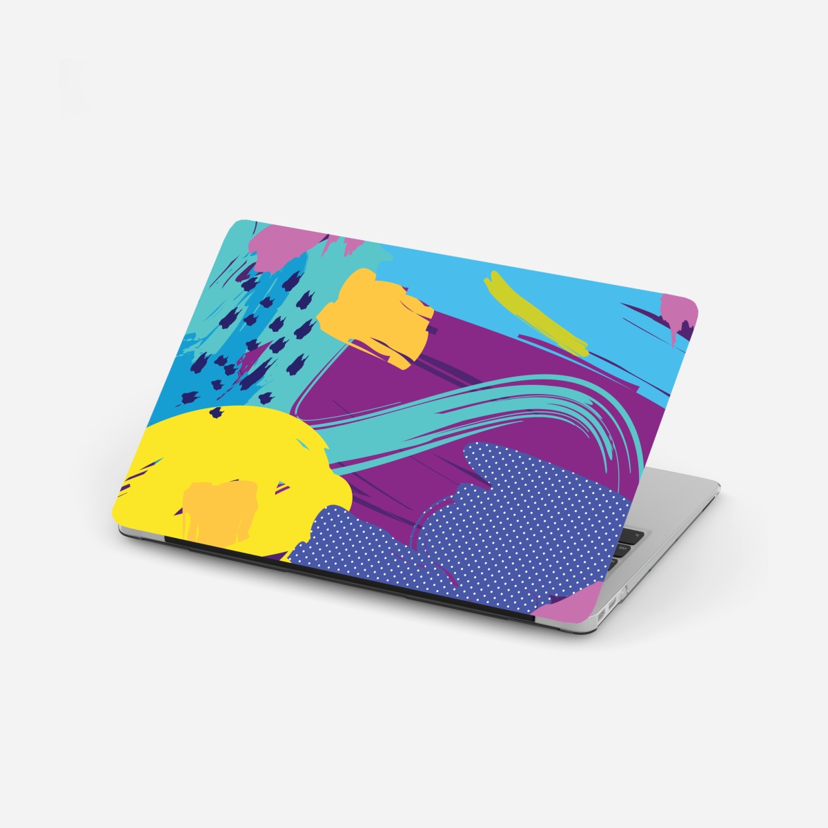 Laptop sticker vibrant abstract pop-art composition