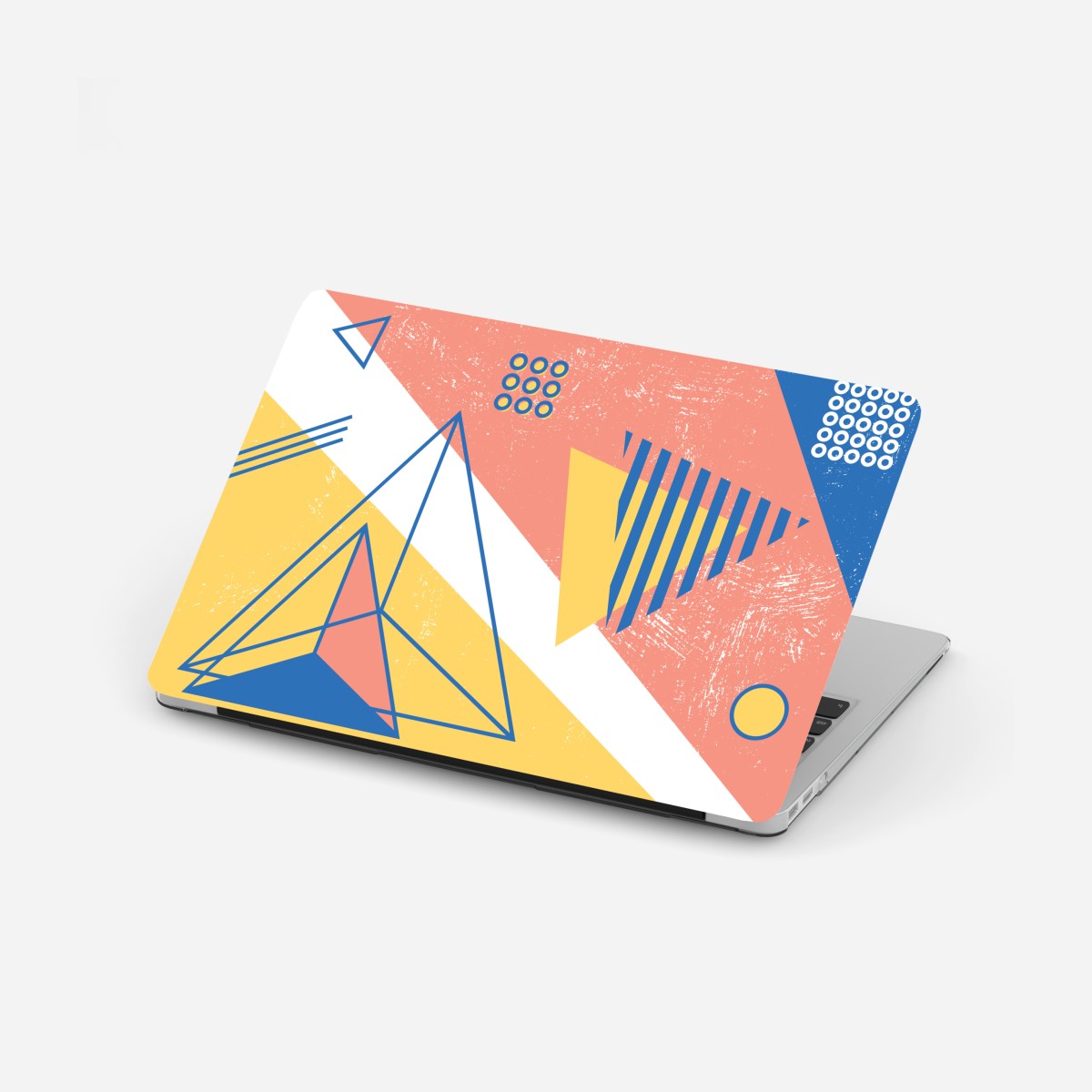 Laptop sticker pastel geometric shapes composition